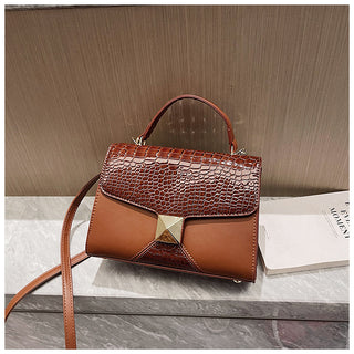 Mining Stone Pattern Stitching Square Pouch Women's Classic All-match Niche Shoulder Bag - Phosgene