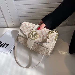 Niche Personality Printed Letter Shoulder Messenger Bag - Phosgene