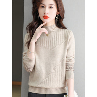 Half Turtleneck Brocade Sweater Loose - Phosgene