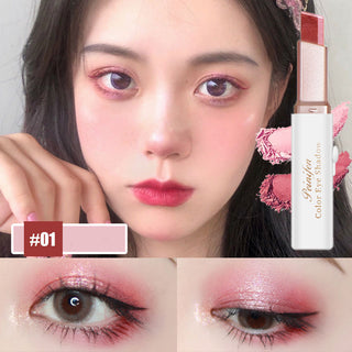 Lazy Eyeshadow Stick Stereo Gradient Shimmer Double Color Eye Shadow Pen Waterproof Easy To Wear Eyeshadow - Phosgene