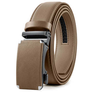 Men's Fashion Veneer Automatic Alloy Buckle Cowhide Belt - Phosgene