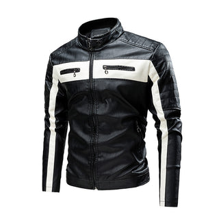 Men's Stand Collar Retro Warm Leather Jacket - Phosgene