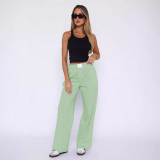 Women's Simple Striped Trousers Temperament Commute - Phosgene