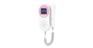 Pocket Fetal Doppler Digits Curve Display Pregnancy Baby Heart Rate Monitor,3Mhz Pink Phosgene