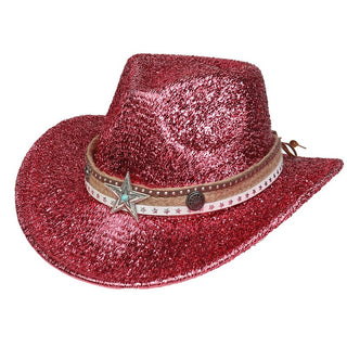 Festival Party Gathering Silver Western Denim Fedora Hat Felt - Phosgene