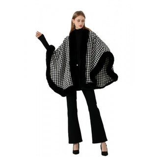 Tweed Shawl Scarf Cape Coat Women - Phosgene