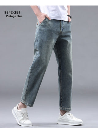 Men's Slim Fit Cropped Casual Light-colored Jeans Phosgene