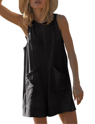 Women's Loose Casual Jumpsuit Summer Sleeveless Phosgene