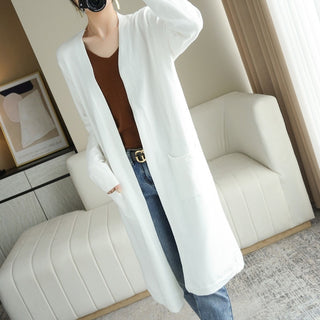 No Buckle Lazy Wind Fashion Long Cardigan Knitted Coat Women - Phosgene