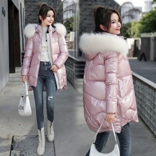 Thick Large Fur Collar Wash Free Winter Coat - Phosgene