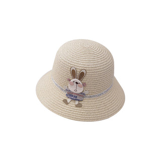 Cute Rabbit Decoration Bag Two-Piece Straw Hat - Phosgene