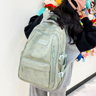 Cute Bears Print Backpack Fashion Versatile Large Capacity Travel Bags Women Junior High School Students Schoolbag Girls Campus Bag Phosgene