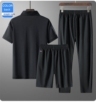 Men's Summer Seamless Ice Silk Sports Casual Suit - Phosgene