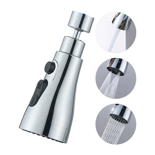 Universal Pressurized Faucet Sprayer Anti-splash 360 Degree Rotating Water Tap Three Stall Water Saving Faucet Nozzle Adapter - Phosgene