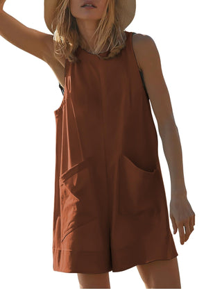 Women's Loose Casual Jumpsuit Summer Sleeveless Phosgene