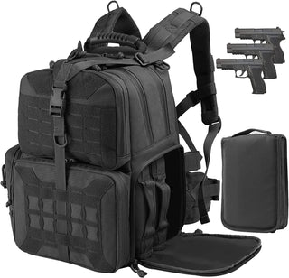 Tactical Range Backpack Bag, VOTAGOO Range Activity Bag For Handgun And Ammo, 3 Pistol Carrying Case For Hunting Shooting - Phosgene