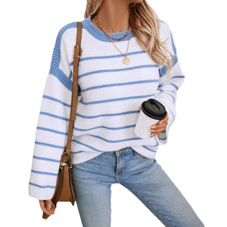 Women's Knitwear Loose-fitting Pullover Round-neck Sweater - Phosgene