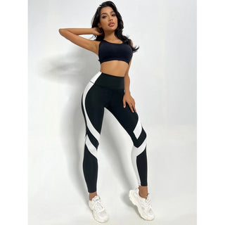 Women's Minimalist And Versatile Patchwork High Waisted Yoga Pants Phosgene