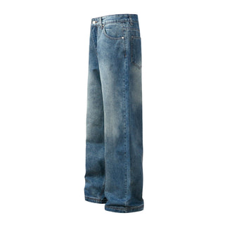 Washed Gradient Wide-leg Jeans Vintage Men's Clothing Phosgene