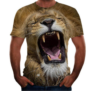 New Animal Print 3d T-shirt Men's Short Sleeve Phosgene