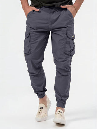 Men's Cargo Trousers With Three-dimensional Pockets Solid Color Casual Pants - Phosgene