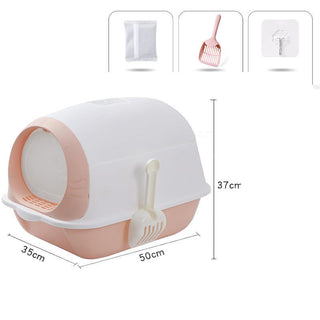 Elevated Semi-closed Litter Suction Deodorant Cat Toilet With Flip Cover - Phosgene