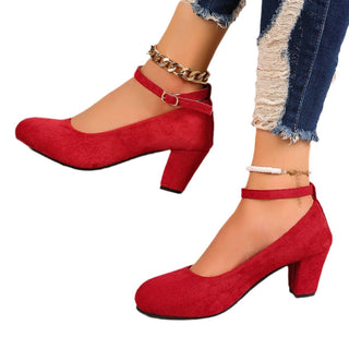 Oversized Shoes Women's High Heels Round Toe Suede - Phosgene