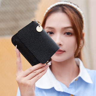 Women's Short Chic Multiple Card Slots Magnetic Snap Wallet Phosgene