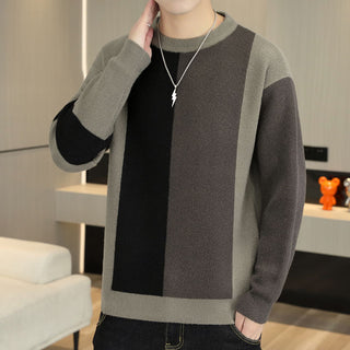 Color-block Crew Neck Warm Sweater Men - Phosgene