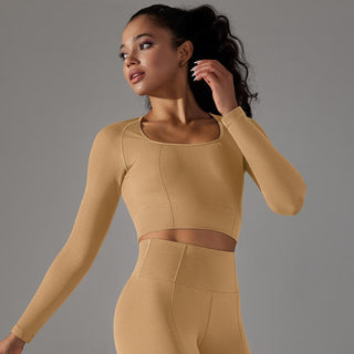 Knitted Long Sleeve Yoga Wear - Phosgene