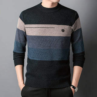 Men's Fashion Casual Round Neck Knitted Bottoming Shirt Phosgene