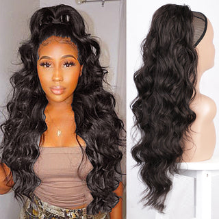 Wig Big Wave Drawstring Ponytail Matte High Temperature Silk Chemical Fiber Wig - Phosgene