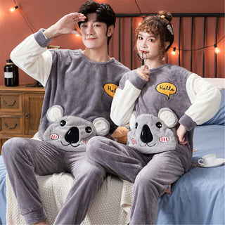 Velvet Couple Pajamas Korean Style Thickened Warmth - Phosgene