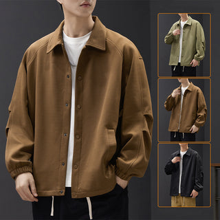 Casual Lapel Button Jacket Men Fashion Versatile Pocket Outwear Tops - Phosgene