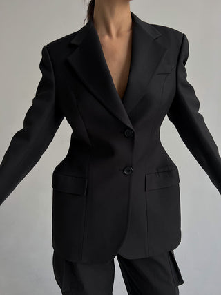 V-neck Waist-tight Suit Jacket - Phosgene