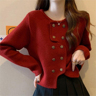 Classic Style Short Knitted Cardigan Jacket Advanced French Style - Phosgene