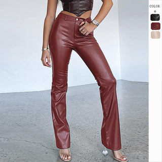 Fashion New Women's High Elastic PU Leather Pants - Phosgene