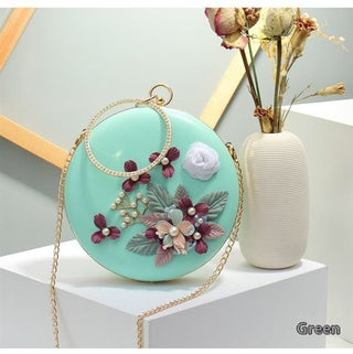 Cross-border Flower Dinner Stylish Round Banquet Handbag - Phosgene