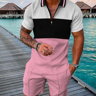 Men's Summer New Polo Shirt Suit Plus Size Fashion Phosgene