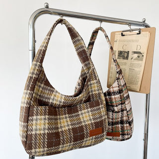 New Plaid Retro Large Capacity Bag For Women - Phosgene