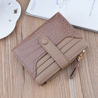 Fashion Zipper Hasp Leather Wallet Card Holder - Phosgene