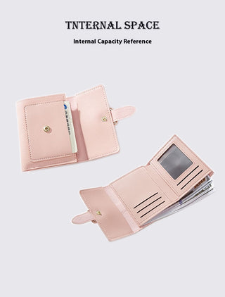 Purse Short Solid Color Card Holder Spring Women's High Sense - Phosgene