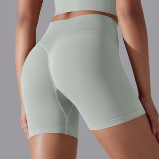 Hip Raise Skinny High Elastic Yoga Shorts - Phosgene