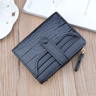 Fashion Zipper Hasp Leather Wallet Card Holder - Phosgene