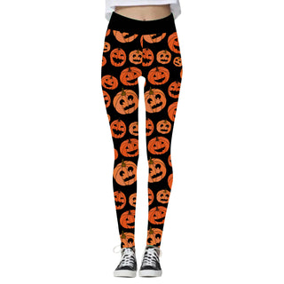 Women's Fashion Halloween High Waist Elastic Yoga Sports Leggings - Phosgene