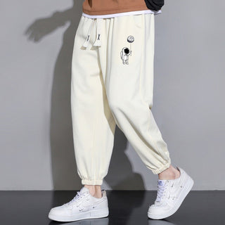 Cropped Casual Loose Men's Long Pants - Phosgene