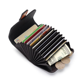 Women's Leather Card Holder Small Exquisite High-end Multiple Card Slots Phosgene