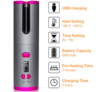 Curling Iron USB Wireless Multifunctional Charging Curler - Phosgene