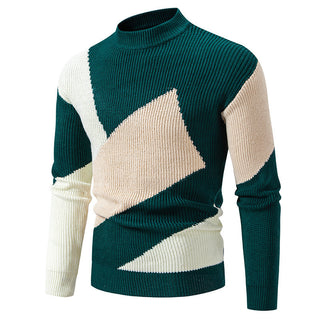 Sweater Men's Round Neck Multicolor Pullover Sweater - Phosgene