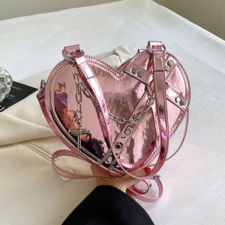 Chain Heart-shaped Bags Large Capacity Love Shoulder Bag For Women Valentine's Day Phosgene